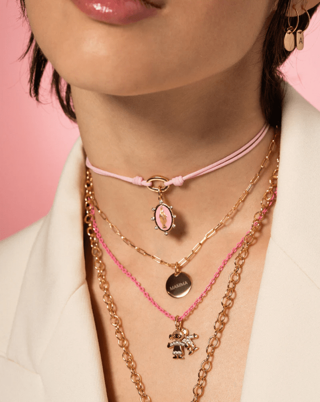 Girocollo Smaltato Chain Base Rosa - cb-gr 07 Girocollo Smaltato Chain Base Rosa - cb-gr 07